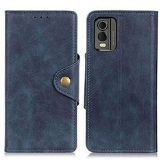 Coque Portefeuille Livre Cuir Etui Clapet N06P pour Nokia C32 Bleu