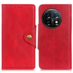 Coque Portefeuille Livre Cuir Etui Clapet N06P pour OnePlus 11 5G Rouge