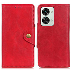 Coque Portefeuille Livre Cuir Etui Clapet N06P pour OnePlus Nord 2T 5G Rouge