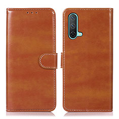 Coque Portefeuille Livre Cuir Etui Clapet N06P pour OnePlus Nord CE 5G Marron