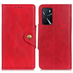 Coque Portefeuille Livre Cuir Etui Clapet N06P pour Oppo A16 Rouge