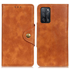 Coque Portefeuille Livre Cuir Etui Clapet N06P pour Oppo A53s 5G Marron