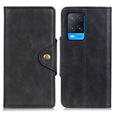 Coque Portefeuille Livre Cuir Etui Clapet N06P pour Oppo A54 4G Noir