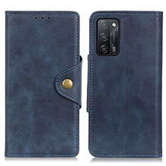 Coque Portefeuille Livre Cuir Etui Clapet N06P pour Oppo A55 5G Bleu