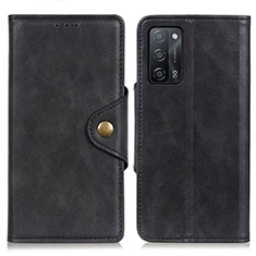 Coque Portefeuille Livre Cuir Etui Clapet N06P pour Oppo A55 5G Noir