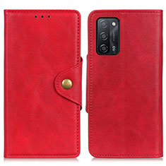 Coque Portefeuille Livre Cuir Etui Clapet N06P pour Oppo A55 5G Rouge