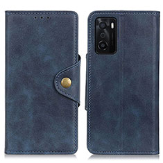 Coque Portefeuille Livre Cuir Etui Clapet N06P pour Oppo A55S 5G Bleu