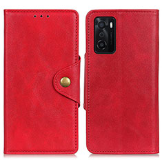 Coque Portefeuille Livre Cuir Etui Clapet N06P pour Oppo A55S 5G Rouge