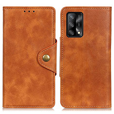 Coque Portefeuille Livre Cuir Etui Clapet N06P pour Oppo A74 4G Marron