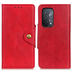 Coque Portefeuille Livre Cuir Etui Clapet N06P pour Oppo A74 5G Rouge