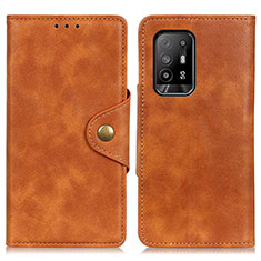 Coque Portefeuille Livre Cuir Etui Clapet N06P pour Oppo A94 5G Marron