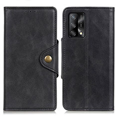 Coque Portefeuille Livre Cuir Etui Clapet N06P pour Oppo F19 Noir