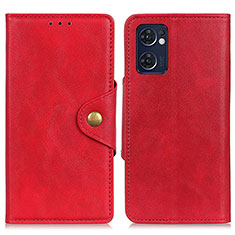 Coque Portefeuille Livre Cuir Etui Clapet N06P pour Oppo Find X5 Lite 5G Rouge