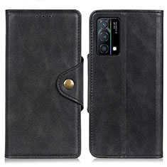 Coque Portefeuille Livre Cuir Etui Clapet N06P pour Oppo K9 5G Noir