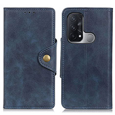 Coque Portefeuille Livre Cuir Etui Clapet N06P pour Oppo Reno5 A Bleu