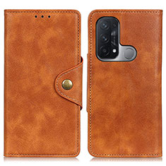 Coque Portefeuille Livre Cuir Etui Clapet N06P pour Oppo Reno5 A Marron