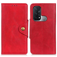 Coque Portefeuille Livre Cuir Etui Clapet N06P pour Oppo Reno5 A Rouge