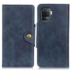 Coque Portefeuille Livre Cuir Etui Clapet N06P pour Oppo Reno5 Lite Bleu