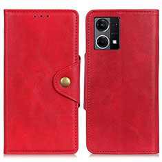 Coque Portefeuille Livre Cuir Etui Clapet N06P pour Oppo Reno7 4G Rouge