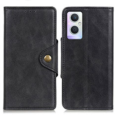 Coque Portefeuille Livre Cuir Etui Clapet N06P pour Oppo Reno7 Lite 5G Noir