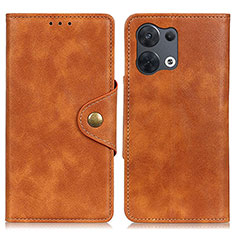 Coque Portefeuille Livre Cuir Etui Clapet N06P pour Oppo Reno8 5G Marron