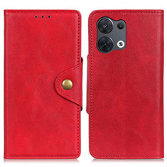 Coque Portefeuille Livre Cuir Etui Clapet N06P pour Oppo Reno8 5G Rouge