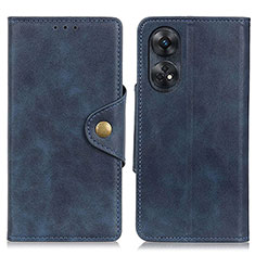 Coque Portefeuille Livre Cuir Etui Clapet N06P pour Oppo Reno8 T 4G Bleu