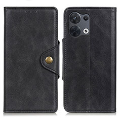 Coque Portefeuille Livre Cuir Etui Clapet N06P pour Oppo Reno9 Pro 5G Noir