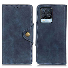 Coque Portefeuille Livre Cuir Etui Clapet N06P pour Realme 8 Pro Bleu