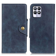 Coque Portefeuille Livre Cuir Etui Clapet N06P pour Realme 8i Bleu