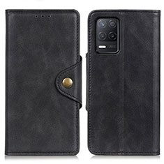 Coque Portefeuille Livre Cuir Etui Clapet N06P pour Realme 9 5G India Noir