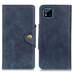 Coque Portefeuille Livre Cuir Etui Clapet N06P pour Realme C11 (2021) Bleu