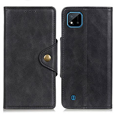 Coque Portefeuille Livre Cuir Etui Clapet N06P pour Realme C11 (2021) Noir