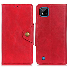 Coque Portefeuille Livre Cuir Etui Clapet N06P pour Realme C20 Rouge