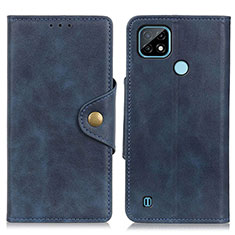 Coque Portefeuille Livre Cuir Etui Clapet N06P pour Realme C21 Bleu