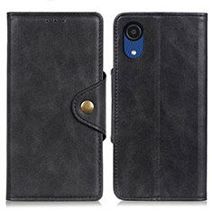 Coque Portefeuille Livre Cuir Etui Clapet N06P pour Samsung Galaxy A03 Core Noir