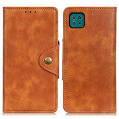 Coque Portefeuille Livre Cuir Etui Clapet N06P pour Samsung Galaxy F42 5G Marron