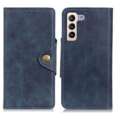 Coque Portefeuille Livre Cuir Etui Clapet N06P pour Samsung Galaxy S21 FE 5G Bleu