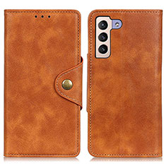 Coque Portefeuille Livre Cuir Etui Clapet N06P pour Samsung Galaxy S21 Plus 5G Marron