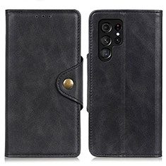 Coque Portefeuille Livre Cuir Etui Clapet N06P pour Samsung Galaxy S21 Ultra 5G Noir