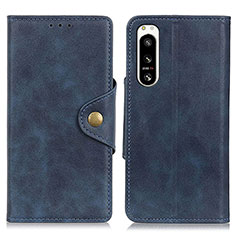 Coque Portefeuille Livre Cuir Etui Clapet N06P pour Sony Xperia 5 IV Bleu