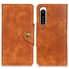 Coque Portefeuille Livre Cuir Etui Clapet N06P pour Sony Xperia 5 IV Marron