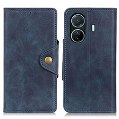 Coque Portefeuille Livre Cuir Etui Clapet N06P pour Vivo iQOO Z6 Pro 5G Bleu