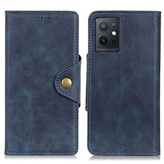 Coque Portefeuille Livre Cuir Etui Clapet N06P pour Vivo T1 5G India Bleu