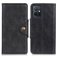 Coque Portefeuille Livre Cuir Etui Clapet N06P pour Vivo T1 5G India Noir