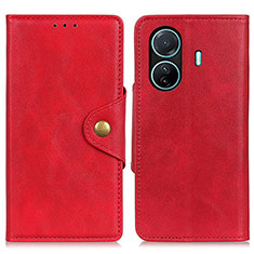 Coque Portefeuille Livre Cuir Etui Clapet N06P pour Vivo T1 5G Rouge