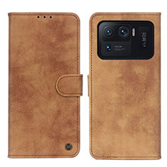 Coque Portefeuille Livre Cuir Etui Clapet N06P pour Xiaomi Mi 11 Ultra 5G Marron