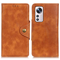 Coque Portefeuille Livre Cuir Etui Clapet N06P pour Xiaomi Mi 12S Pro 5G Marron