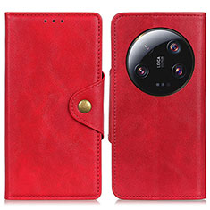 Coque Portefeuille Livre Cuir Etui Clapet N06P pour Xiaomi Mi 13 Ultra 5G Rouge