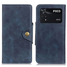 Coque Portefeuille Livre Cuir Etui Clapet N06P pour Xiaomi Poco M4 Pro 4G Bleu